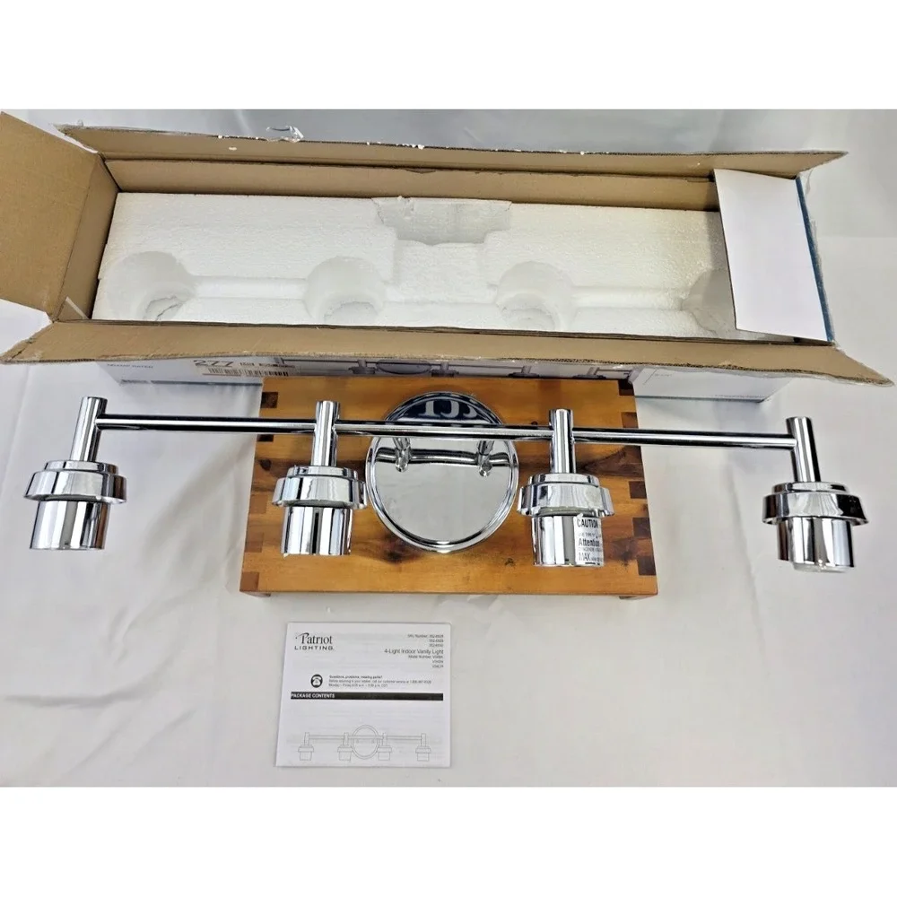Patriot Lighting Simon 4-Light Vanity Chrome Damp Rated Fixture 352-6530